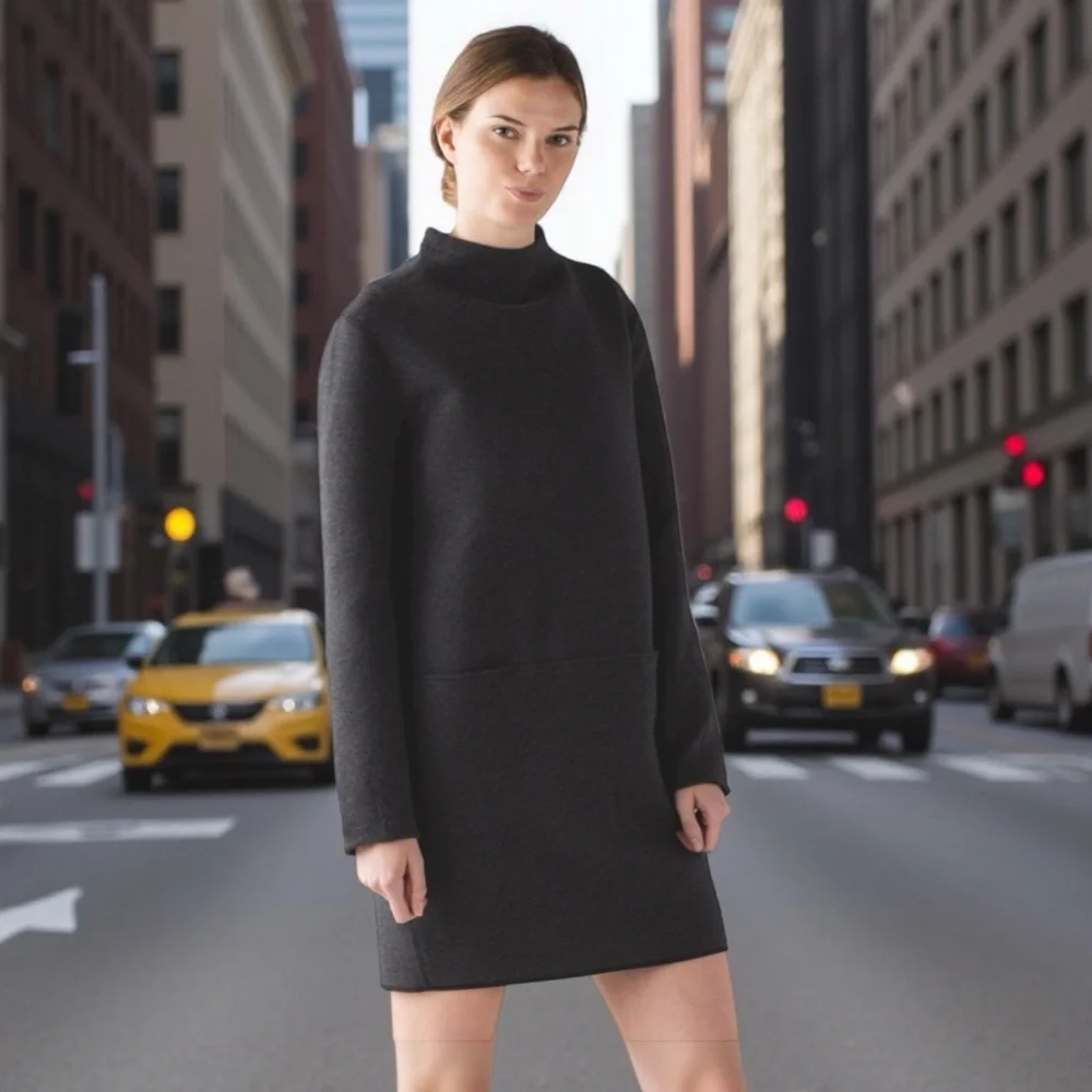 Lululemon City Bound Dress in Heathered Black Sz 6